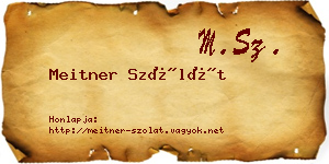 Meitner Szólát névjegykártya